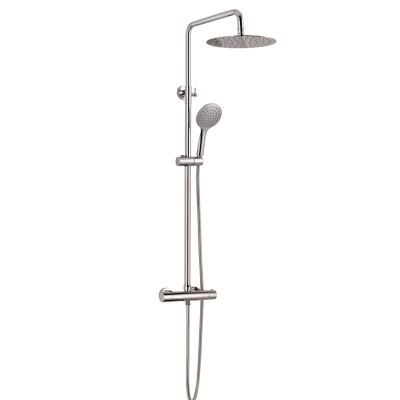 Modern bathroom surface installation 2 thermostatic bar bath chrome brass shower column mixed faucet air shower nozzle