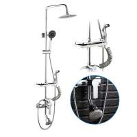 Manufacturer Chrome brass wall mounted rain concealed shower set with handheld shower bathroom cold and hot faucet