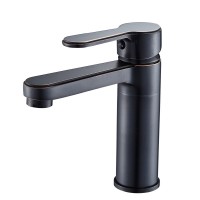 Factory Low Price Matte Black Brushed Bathroom Sink Wash Basin Taps Mixer Copper Bathroom Faucet