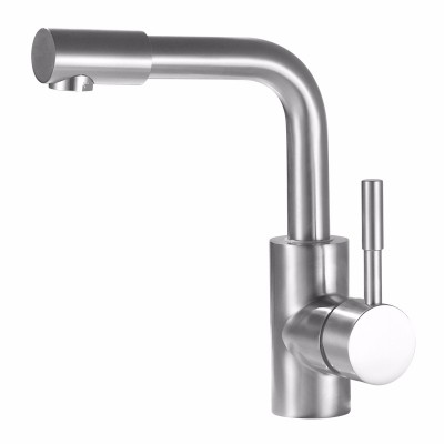 HUICI porcelain minimum order quantity cheap modern style single handle 304 stainless steel bathroom faucet faucet with rotary n