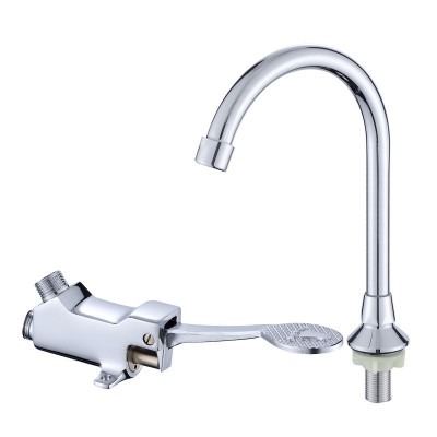 Brasses make foot-operated wash-basin faucets used in hospitals