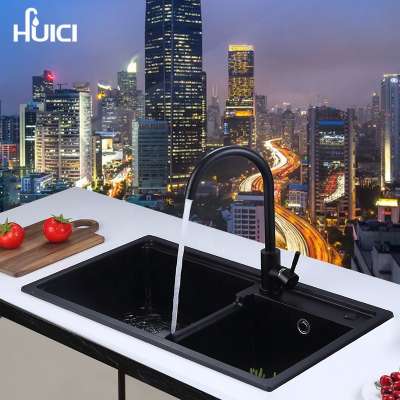 The new black sink double trough kitchen hand dishwashing basin 304 thick stainless steel table sink Washbasin sink