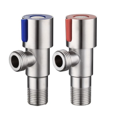 304 stainless steel wall sanitary fittings brush into stainless steel red and blue toilet Angle valve