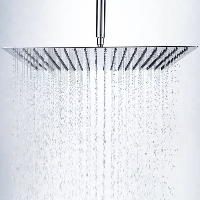 Ultra thin 304 rainfall magnetic stainless steel water saving square ceiling rain shower head