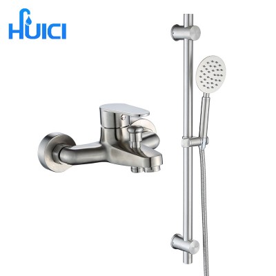 High quality 304 stainless steel shower faucet bathroom bathtub concealed triple hot and cold shower faucet mixing valve set